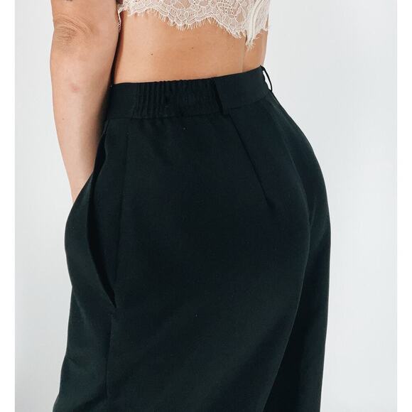 Vintage Savion High Wasit Straight Leg Black Dress Pants Size 10 - Picture 3 of 4